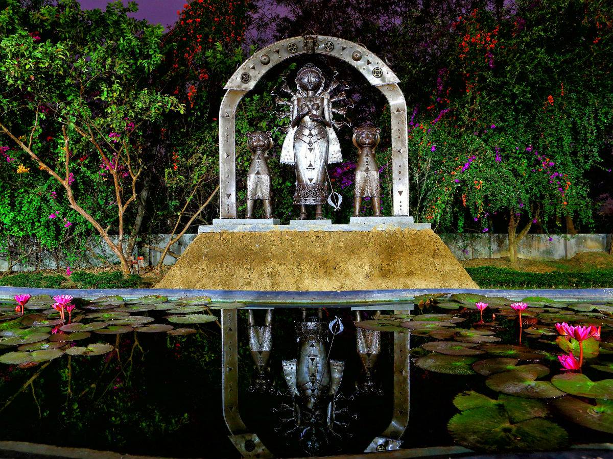 An installation in the garden.